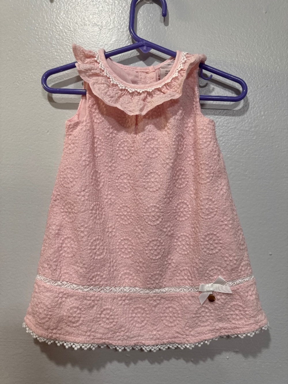 Catherine Malandrino Mini Pink Baby Girl Dress Size 12 Months Textured